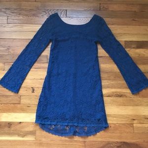 blue lace / floral design dress